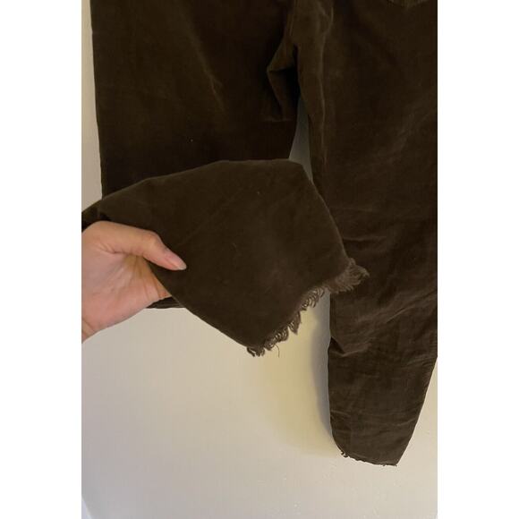 Free People Pants Woman’s 26 Skinny Reagan Raw Hem Brown Corduroy High Waisted - Picture 8 of 10